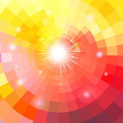 Abstract colorful background with sun