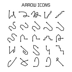 arrow and bow icons set