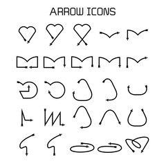 arrow and bow icons set