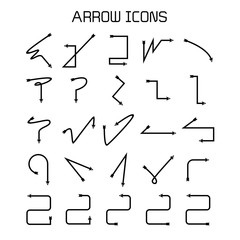 arrow and bow icons set