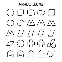 arrow and bow icons set