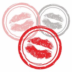Vector illustrarion post stamp sign lips