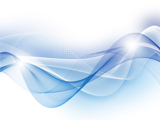 Blue abstract soft wave background with half tone