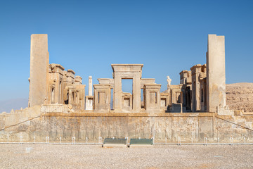 Awesome main view of ruins of the Tachara Palace, Persepolis