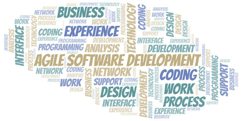 Obraz premium Agile Software Development word cloud. Wordcloud made with text only.