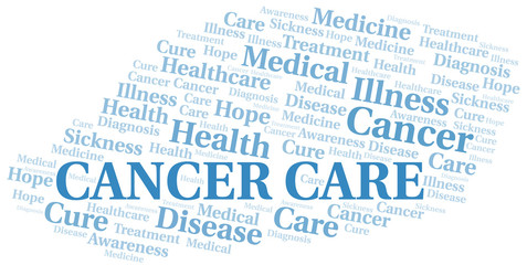 Fototapeta premium Cancer Care word cloud. Vector made with text only.