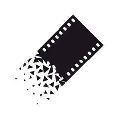 Fototapeta premium Vector negative film strip. Isolated on white background
