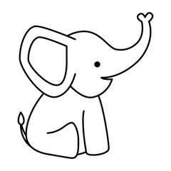cute little elephant baby character