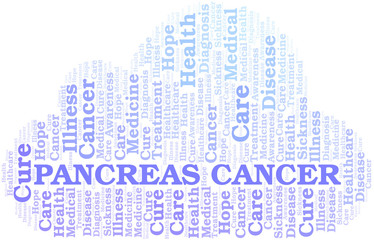 Obraz premium Pancreas Cancer word cloud. Vector made with text only.