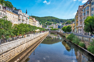 Tepla Fluss Karlsbad Stadt Brücke