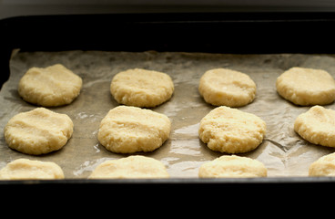Cookies on a baking tray