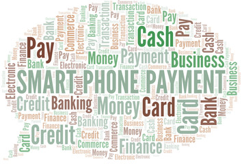Fototapeta premium Smart Phone Payment word cloud. Vector made with text only.