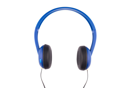 blue headphones isolated on white background