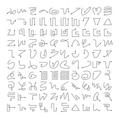 big collection of arrow and line bow icons 