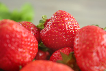 Sweet ripe strawberry, closeup view