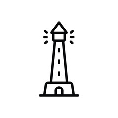 Black line icon for light house