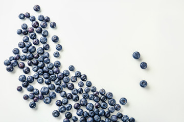 Ripe blueberry on white background