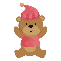 Fototapeta premium little bear teddy with hat