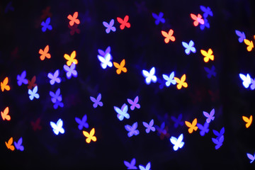 Blurred lights on dark background