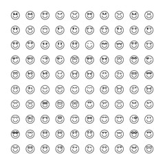 emoticon icons set line