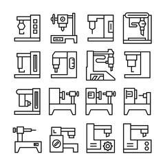 factory machine, automatic industrial machine icons