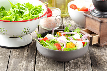 Overhead shot of vegetable salad