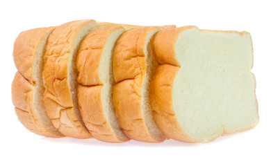 slice of bread on white background