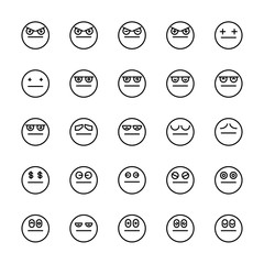 emoticon icons line circle buttons