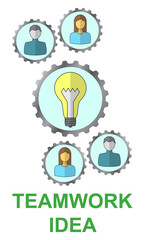 Teamwork idea concept on white background