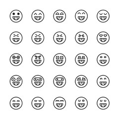 emoticon icons line circle buttons