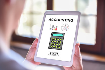 Accounting concept on a tablet