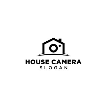house camera graphic logo vector template