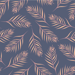 Vector Tropical Palm Leaves seamless pattern background.
