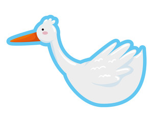 cute little stork bird icon