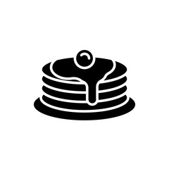 Pancake stack black icon on white background