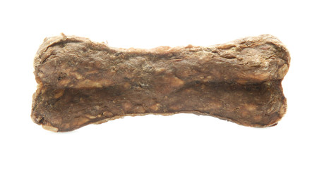 bones and colorful sticks for dog treat with vitamin and oral health on white background