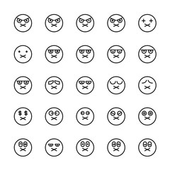 emoticon icons line circle buttons