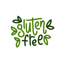Fototapeta premium Gluten free flat hand drawn lettering. Slogan for package, label, cover, brochure, bag. Poster typography design elements