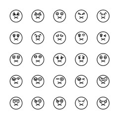emoticon icons line circle buttons