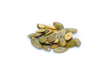 Pumpkin seeds isolated on  white background