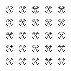 emoticon icons line circle buttons