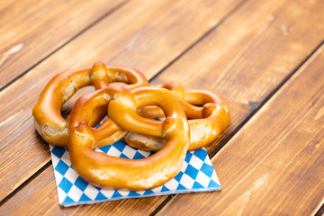 pretzel on a wooden background