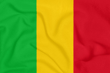 Flag of Mali on textured fabric. Patriotic symbol