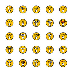 emoticon icons yellow face emoji buttons