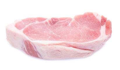 Fresh raw beef steak isolated on white background