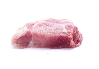 Fresh raw beef steak isolated on white background