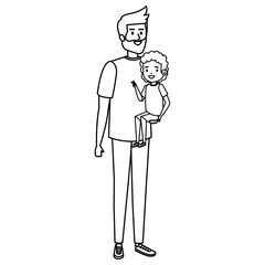 happy student boy with male teacher