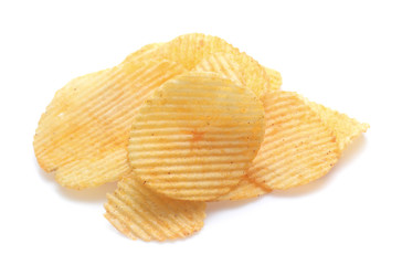 Potato chips isolated on white
