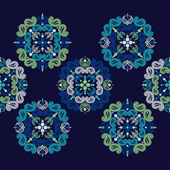 Paisley ornament. Polka dot. Ethnic boho seamless pattern. Ikat. Traditional ornament. Folk motif. Can be used for wallpaper, textile, invitation card, wrapping, web page background.