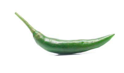 green chili pepper isolated on white background